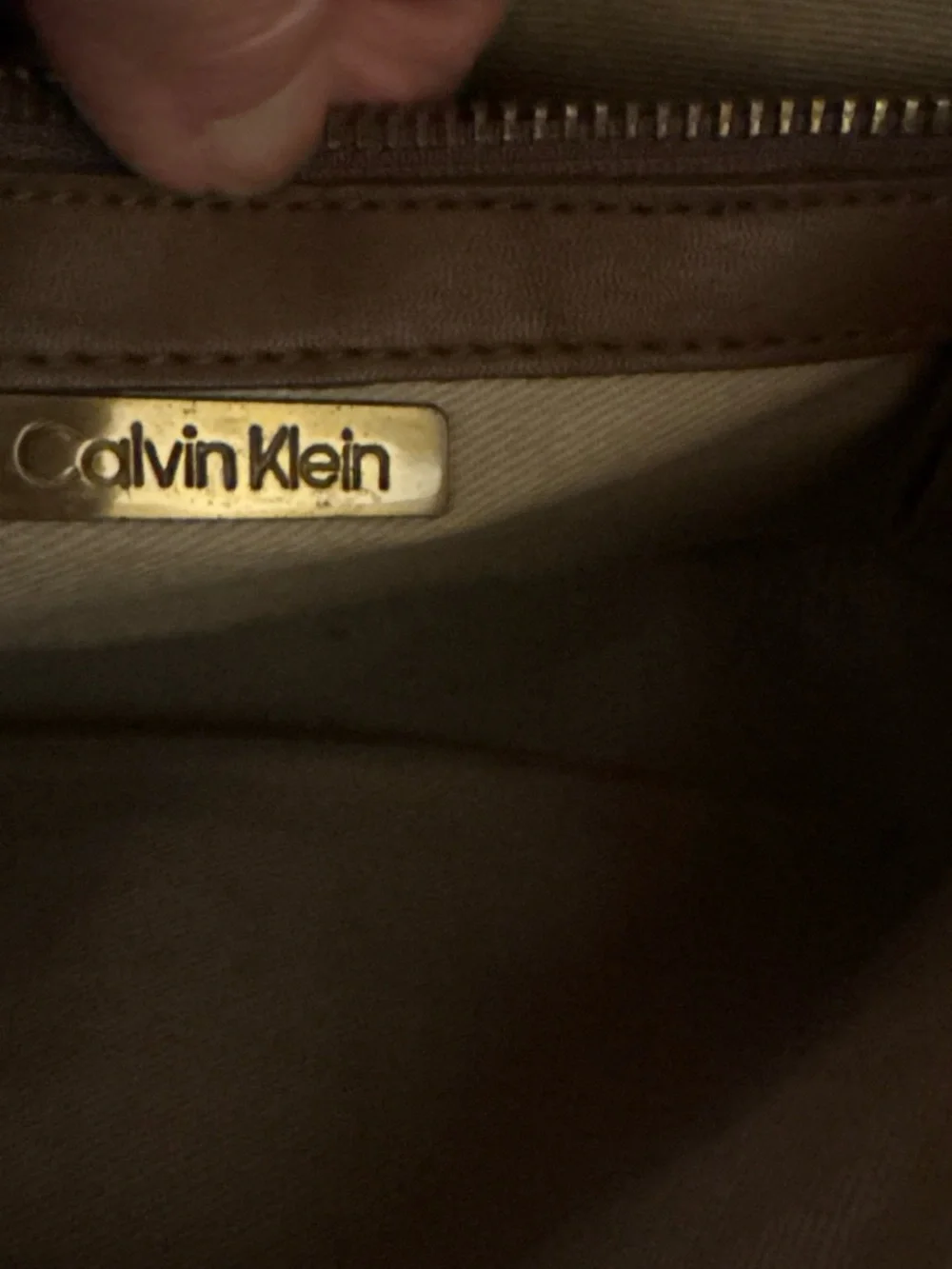 Brown Leather Crossbody Messenger Bag - Unbranded vintage Calvin Klein